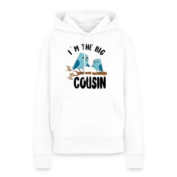 Große Cousine Vögel - Ich bin die große Cousine - Frauen Premium Bio Hoodie - Weiß - Vorne - Julia (174cm)