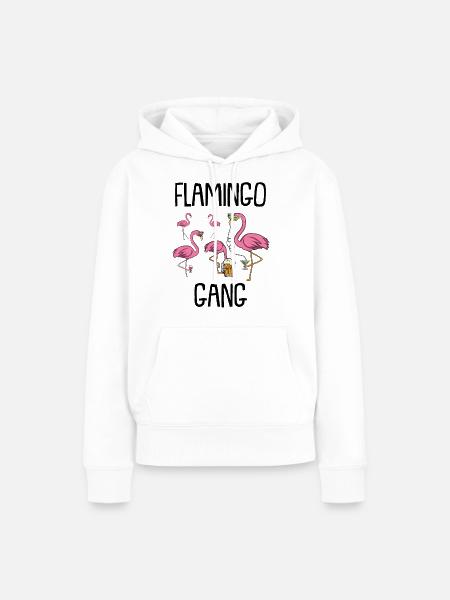 Flamingo - Frauen Premium Bio Hoodie - Weiß