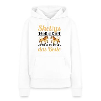 Shettys sind nicht klein Reduziert auf das Beste - Frauen Premium Bio Hoodie - Weiß - Vorne - Julia (174cm)