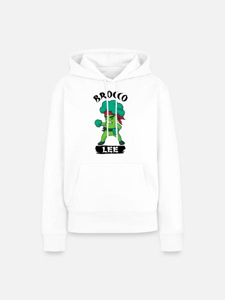 Brocco Lee Broccoli Meme - Dame Premium hoodie, økologisk bomuld - hvid