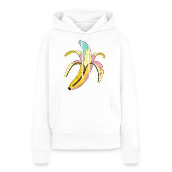 Bananen Pop Art - Frauen Premium Bio Hoodie - Weiß - Vorne - Julia (174cm)