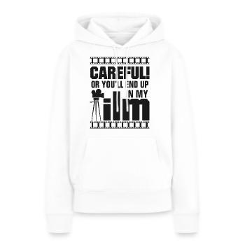 Cinéaste - Sweat à capuche Premium bio Femme - blanc - Devant - Julia (174cm)