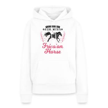 Cheval frison Fille Cheval frison Cheval frison - Sweat à capuche Premium bio Femme - blanc - Devant - Julia (174cm)