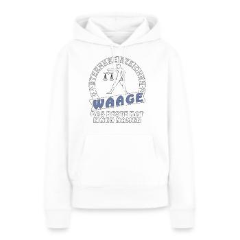 WAAGE - Frauen Premium Bio Hoodie - Weiß - Vorne - Julia (174cm)