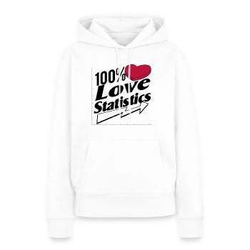 Statistiques d’amour - Sweat à capuche Premium bio Femme - blanc - Devant - Julia (174cm)