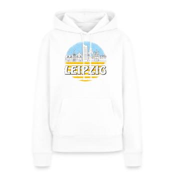 LEIPZIG - Sweat à capuche Premium bio Femme - blanc - Devant - Julia (174cm)