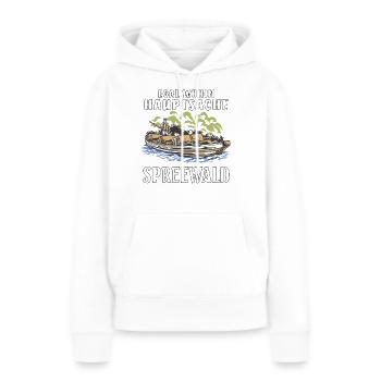 EGAL WOHIN HAUPTSACHE SPREEWALD - Frauen Premium Bio Hoodie - Weiß - Vorne - Julia (174cm)
