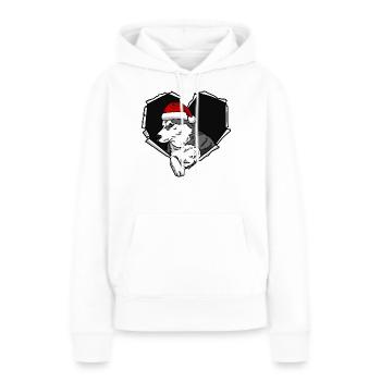 Husky Crack Torn Hole Christmas Cap Dog - Women’s Premium Organic Hoodie - white - Front - Julia (174cm)