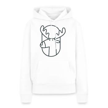 Elchkopf im Sitzen - Frauen Premium Bio Hoodie - Weiß - Vorne - Julia (174cm)