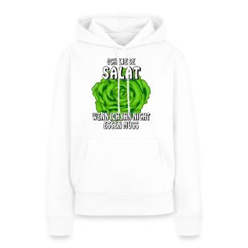 ICH LIEBE SALAT - Frauen Premium Bio Hoodie - Weiß - Vorne - Julia (174cm)