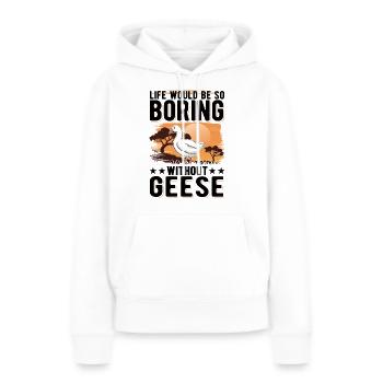 Oies Cadeau Oie Éleveur Oie Oie - Sweat à capuche Premium bio Femme - blanc - Devant - Julia (174cm)