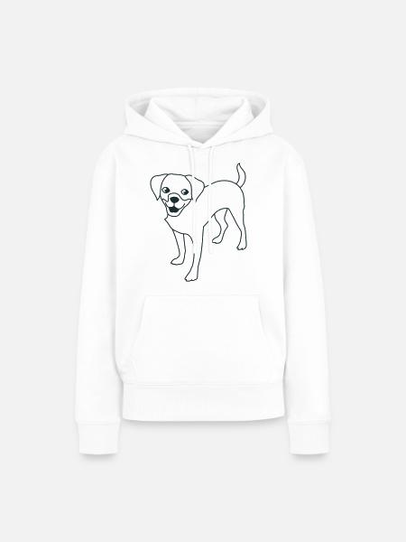stehender Welpenhund - Frauen Premium Bio Hoodie - Weiß