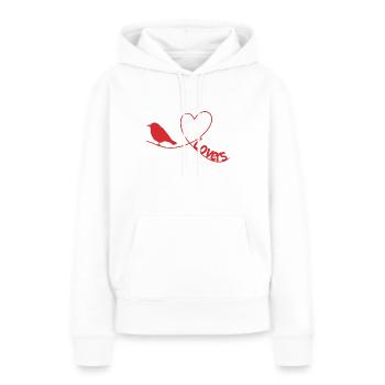 Motif d’observation des oiseaux cool pour les ornithologues amateurs - Sweat à capuche Premium bio Femme - blanc - Devant - Julia (174cm)