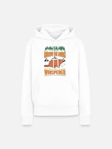 Murmeltier Flüsterer Groudhog Waldmurmeltier - Frauen Premium Bio Hoodie - Weiß