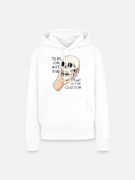Hamlet Zitat "Sein oder nicht sein" Design - Frauen Premium Bio Hoodie - Weiß