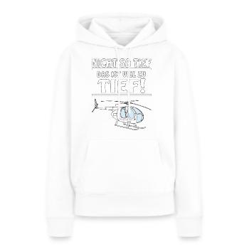 HUBSCHRAUBER NICHT SO TIEF - Frauen Premium Bio Hoodie - Weiß - Vorne - Julia (174cm)