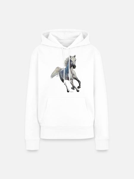Pferd - Frauen Premium Bio Hoodie - Weiß