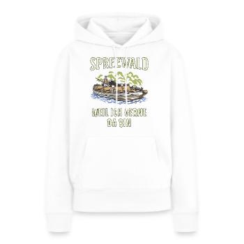 SPREEWALD WEIL ICH GERNE DA BIN - Frauen Premium Bio Hoodie - Weiß - Vorne - Julia (174cm)