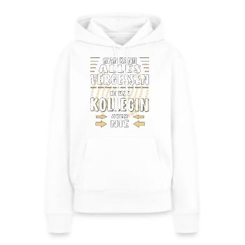 MAN KANN ALLES VERGESSEN KOLLEGIN - Frauen Premium Bio Hoodie - Weiß - Vorne - Julia (174cm)