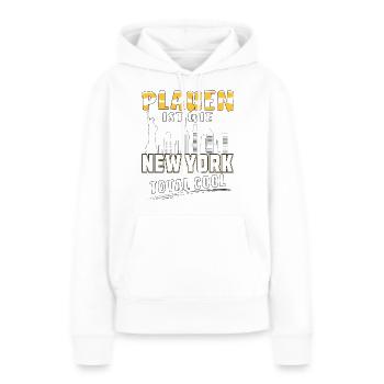 PLAUEN IST WIE NEW YORK - Frauen Premium Bio Hoodie - Weiß - Vorne - Julia (174cm)