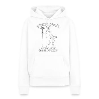 PUTZTEUFEL KEINE ZEIT MUSS PUTZEN - Frauen Premium Bio Hoodie - Weiß - Vorne - Julia (174cm)