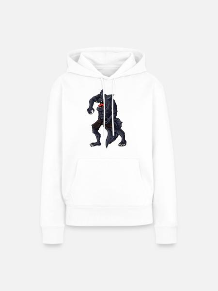 Werwolf - Frauen Premium Bio Hoodie - Weiß