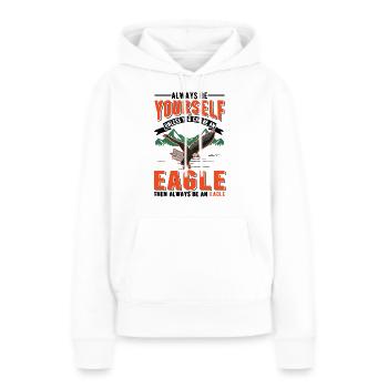 Aigle royal Fauconnier Aigle Reproducteur Aigle - Sweat à capuche Premium bio Femme - blanc - Devant - Julia (174cm)