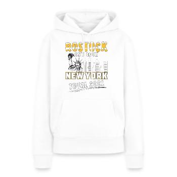 ROSTOCK IST WIE NEW YORK - Frauen Premium Bio Hoodie - Weiß - Vorne - Julia (174cm)