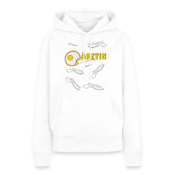 MÉDECIN - Sweat à capuche Premium bio Femme - blanc - Devant - Julia (174cm)