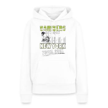 BAMBERG IST WIE NEW YORK - Frauen Premium Bio Hoodie - Weiß - Vorne - Julia (174cm)