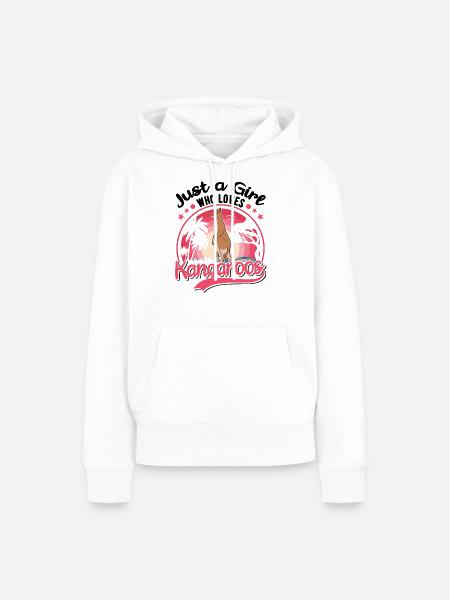 Australisches Känguru Mädchen Kangaroo - Frauen Premium Bio Hoodie - Weiß