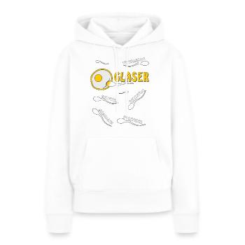 GLASER - Frauen Premium Bio Hoodie - Weiß - Vorne - Julia (174cm)