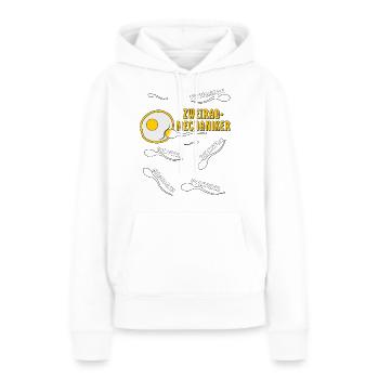 MÉCANICIEN DEUX-ROUES - Sweat à capuche Premium bio Femme - blanc - Devant - Julia (174cm)