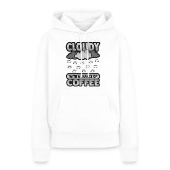 Cloudy with a chance for coffee design - Women’s Premium Organic Hoodie - white - Front - Julia (174cm)