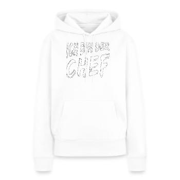 ICH BIN DER CHEF - Frauen Premium Bio Hoodie - Weiß - Vorne - Julia (174cm)
