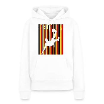 Joueur de football Belgique Coupe du monde - Sweat à capuche Premium bio Femme - blanc - Devant - Julia (174cm)