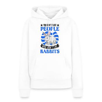 Lapin lapin lapin lapin - Sweat à capuche Premium bio Femme - blanc - Devant - Julia (174cm)