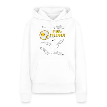 TIERPFLEGER - Frauen Premium Bio Hoodie - Weiß - Vorne - Julia (174cm)