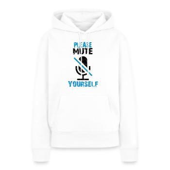 Un enseignant demande le silence en classe et en classe - Sweat à capuche Premium bio Femme - blanc - Devant - Julia (174cm)