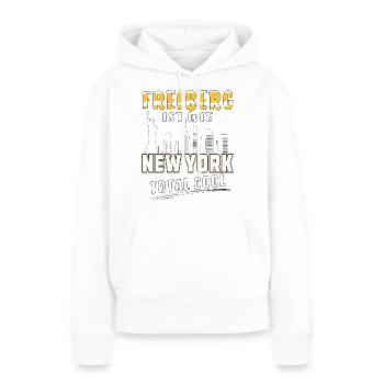 FREIBERG IST WIE NEW YORK - Frauen Premium Bio Hoodie - Weiß - Vorne - Julia (174cm)