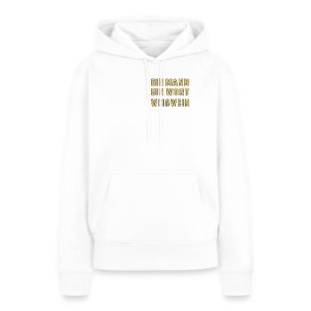 EIN MANN EIN WORT WEIßWEIN - Frauen Premium Bio Hoodie - Weiß - Vorne - Julia (174cm)