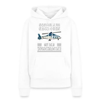 SCHNELLER NACH OBEN MIT DEM HUBSCHRAUBER - Frauen Premium Bio Hoodie - Weiß - Vorne - Julia (174cm)