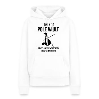 Saut à la perche amusant Saut à la perche - Sweat à capuche Premium bio Femme - blanc - Devant - Julia (174cm)