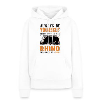 Nashorn Rhino Rhinozeros - Frauen Premium Bio Hoodie - Weiß - Vorne - Julia (174cm)