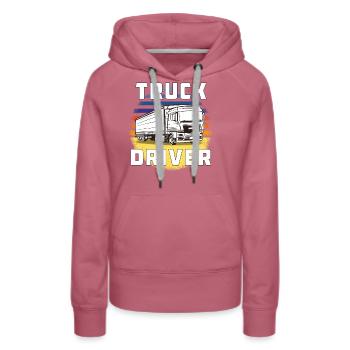 TRUCK DRIVER - Women’s Premium Organic Hoodie - mauve - Front - Isabella (175cm)
