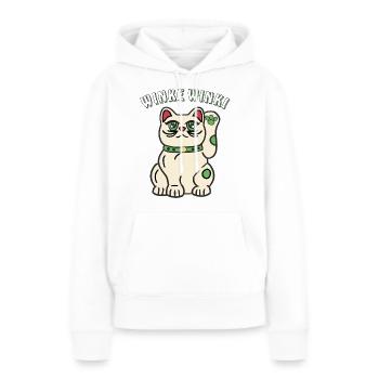 KATZE WINKE WINKI - Frauen Premium Bio Hoodie - Weiß - Vorne - Julia (174cm)
