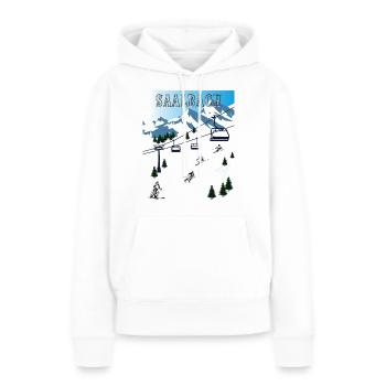 SKI SAALBACH - Sweat à capuche Premium bio Femme - blanc - Devant - Julia (174cm)