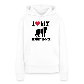 Bernhardiner - Frauen Premium Bio Hoodie - Weiß - Vorne - Julia (174cm)