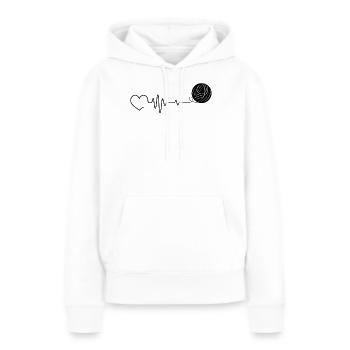 Tricot Tricot Crochet Tricoteur - Sweat à capuche Premium bio Femme - blanc - Devant - Julia (174cm)