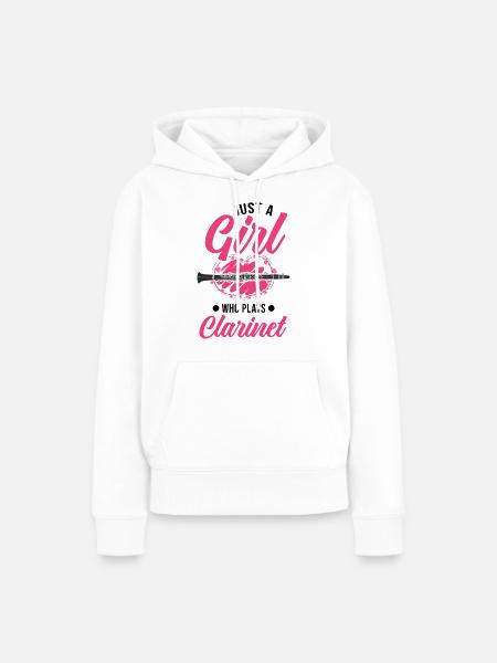 Klarinette Mädchen Klarinettistin - Frauen Premium Bio Hoodie - Weiß